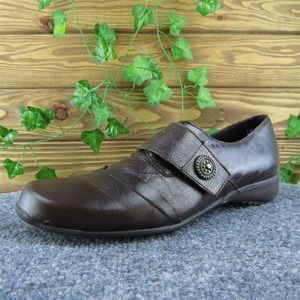 Munro Women Loafer Shoes Brown Leather Hook & Loop Size 7.5 Narrow‎